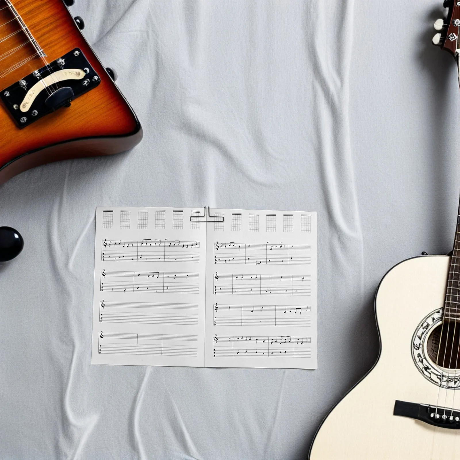 3Pcs Metal Music Page Clips Sturdy Sheet Music Holder Clips Wide Clamp Portable Lightweight for Piano Guitar Stage Band Practice