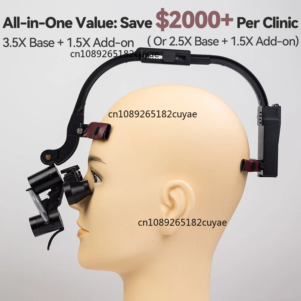 Surgical Interchangeable Power Headgear Magnification Glasses 3.5x 2.5x Wireless Vision Light TTL Ergo Dental Loupes with Light