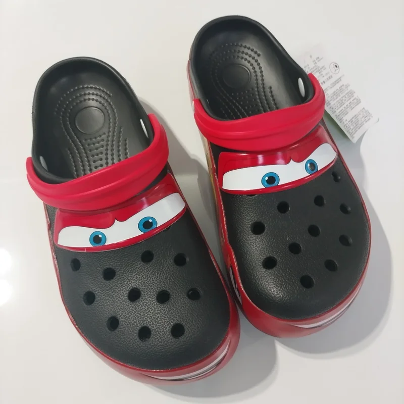 

Черные детские тапочки с рисунком Диснея 95, светящиеся автомобильные тапочки для взрослых, несветящиеся тапочки, дышащие, износостойкие тапочки без логотипа