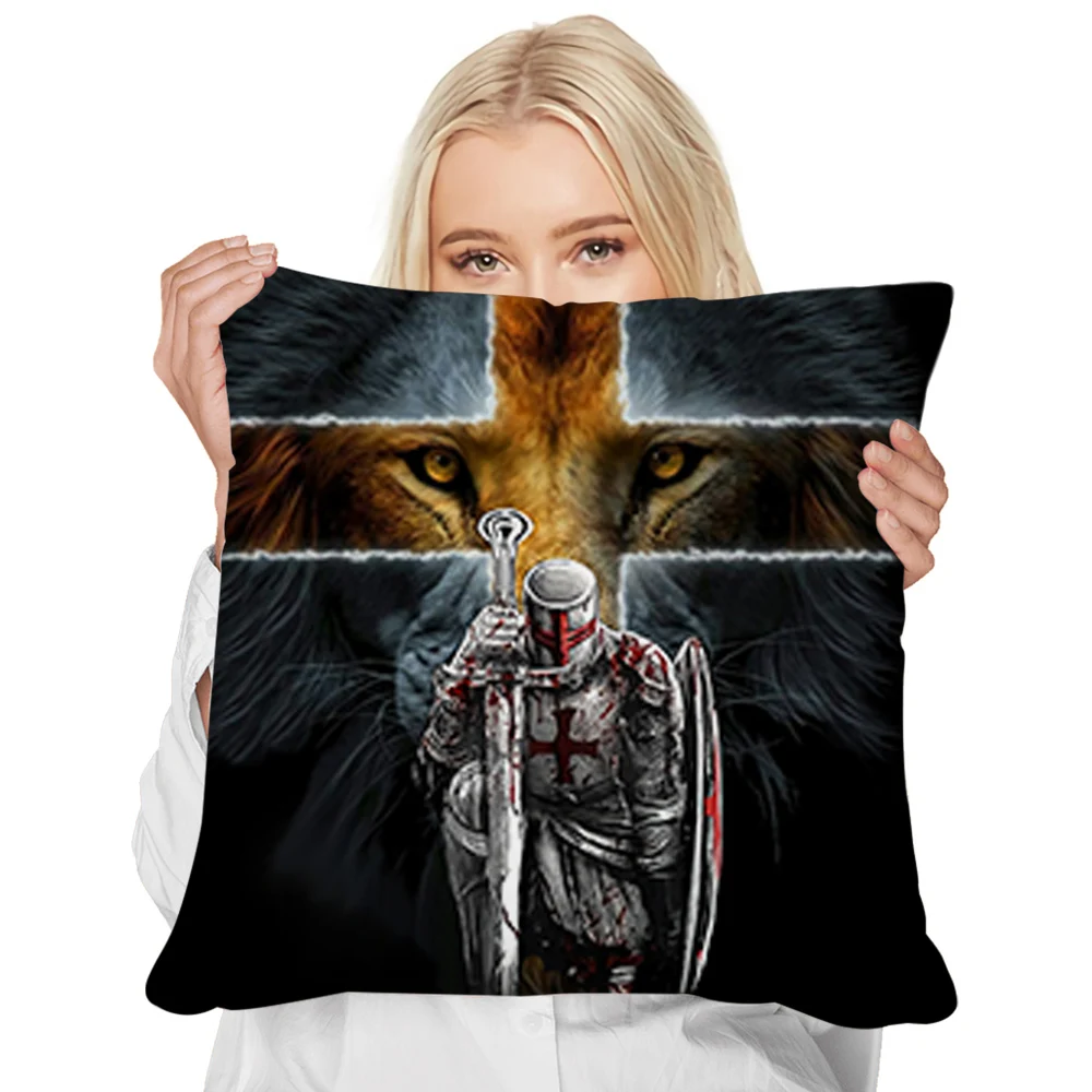 HX Knights Templar Pillow Case Some Angels Called To Battle 3D Print Cushion Cover Polyester Pillows Home Decor Dropshipping