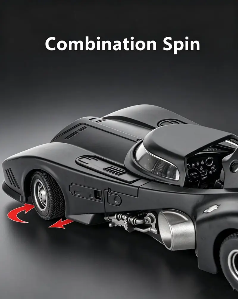 1/24 klassische Film Auto Legierung Batmobil Bat Sport Auto Modell Diecast Metall Spielzeug Racing Auto Modell Sound Licht Simulation Kinder Geschenke – Detail 5