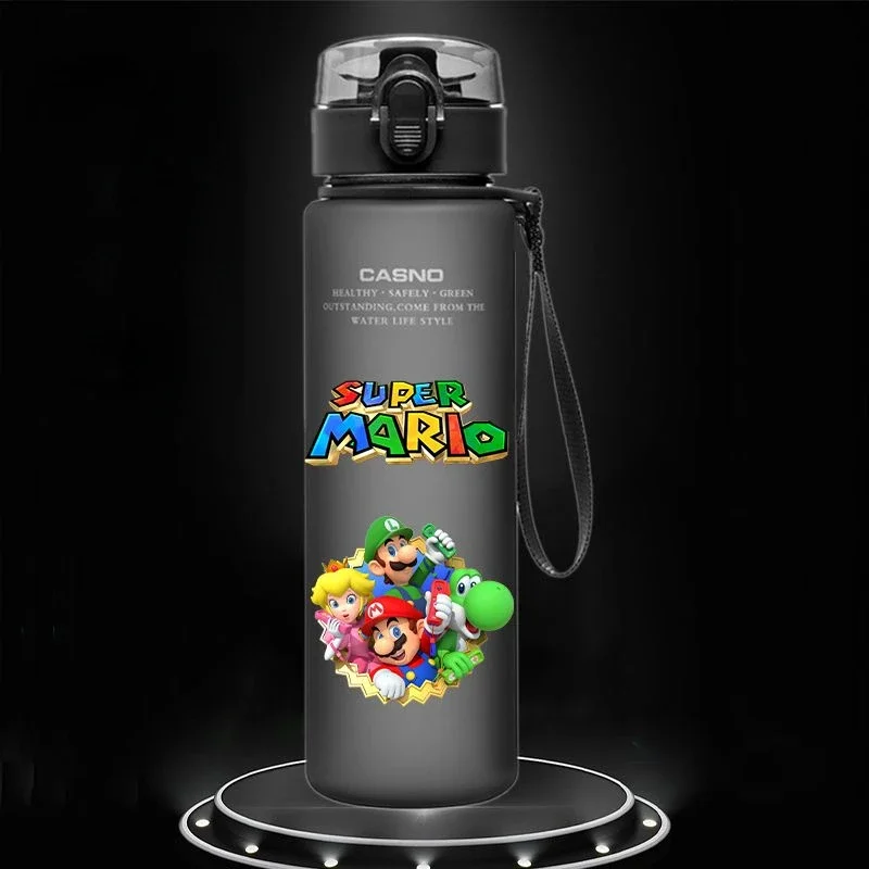 Super Mario 560ML Water Cup Children Portable Plastic Cartoon Luigi Outdoor Large Capacity Sports Water Bottle Holiday Gifts