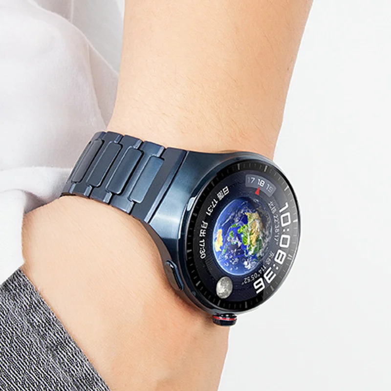 สายโลหะไทเทเนียมแท้แบบไม่มีช่องว่างสำหรับ HUAWEI WATCH 4 Pro สร้อยข้อมือโลหะสำหรับ HUAWEI WATCH 4 Pro สายธุรกิจ Correa