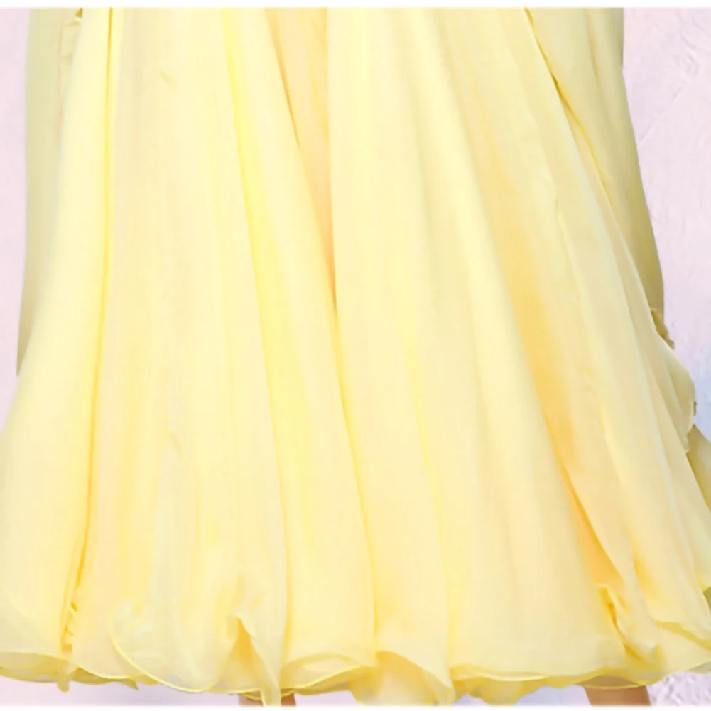 Hellgelbes Walzerkleid, hochwertiges modernes Tanzband, Gesellschaftstanz, neue Wettbewerbsgruppe, Kleidung, Sling-Kleid