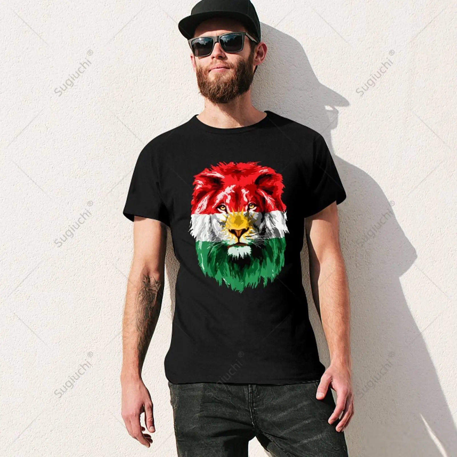 Unisex Men Kurdistan Flag Kurdish Kurds Lion Kurd Flag Tshirt Tees T Shirts Women Boys 100% Cotton T-Shirt