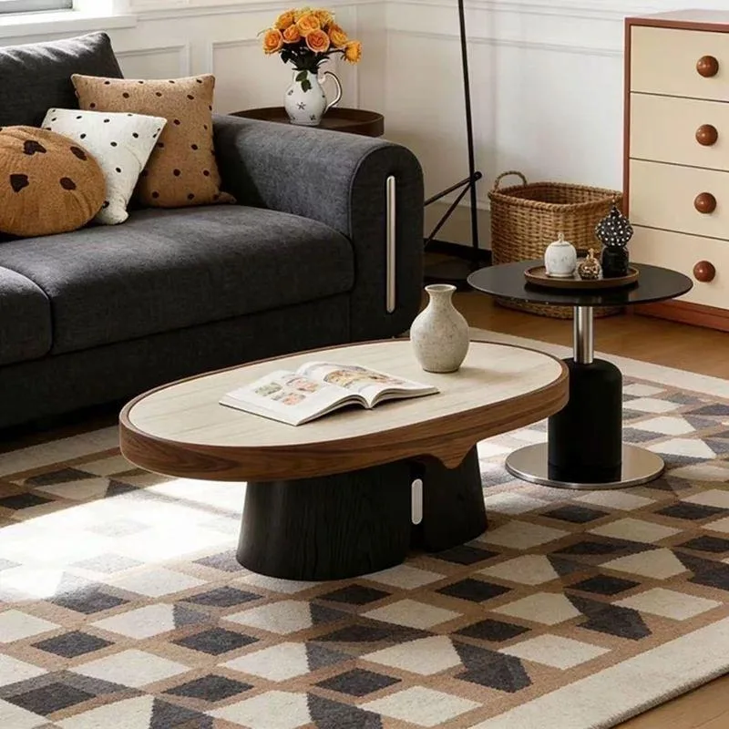 Oval living room household small apartment high sense movable fashion