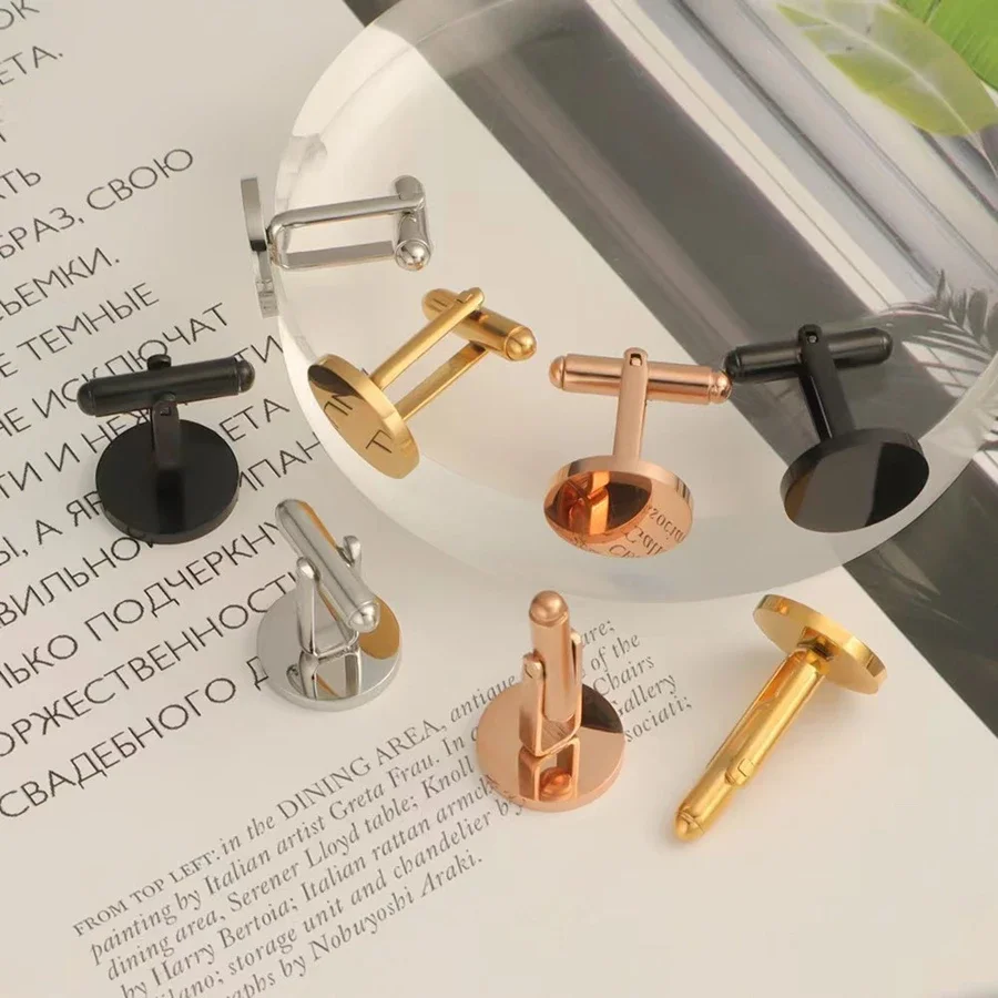 10pcs High Quality Novelty Cufflinks For Mens Copper Metal Laser Engraving  Cufflinks Men Suit Accessories Fashion Jewellery