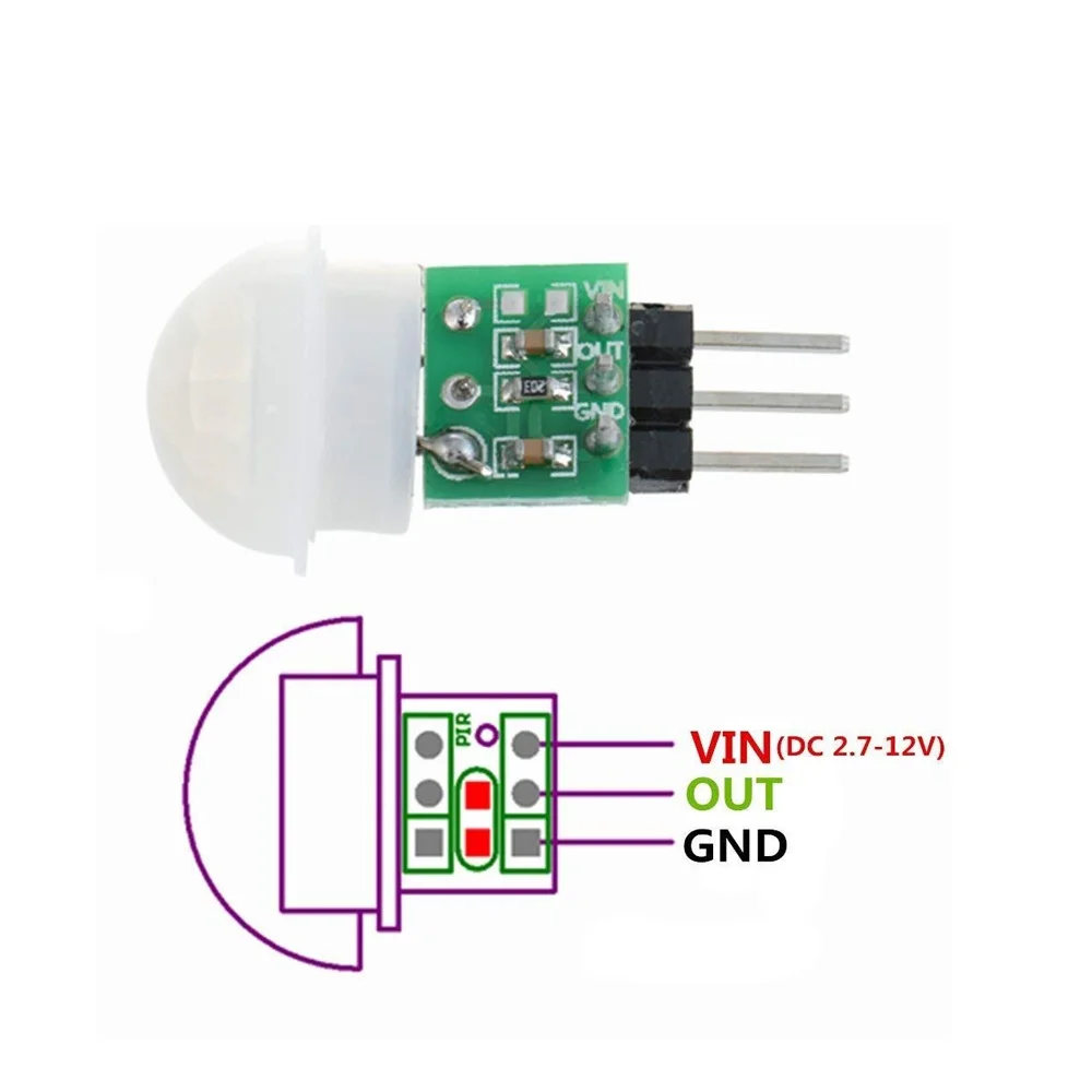 XCW 1-10PCS Mini IR Pyroelectric Infrared PIR Motion Human Sensor Automatic Detector Module AM312 Sensor DC 2.7 to 12V