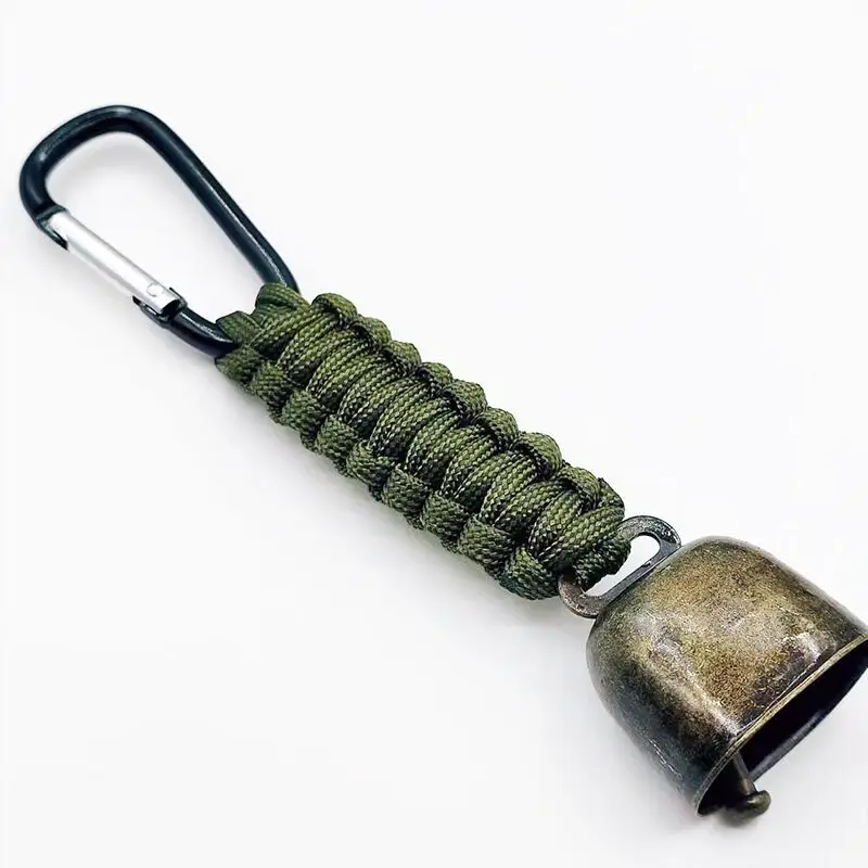 4mm Paracord Mountaineering bell Camping Atmosphere Decoration Wind Chime Backpack Tent Car Pendant Noise Bells keychain