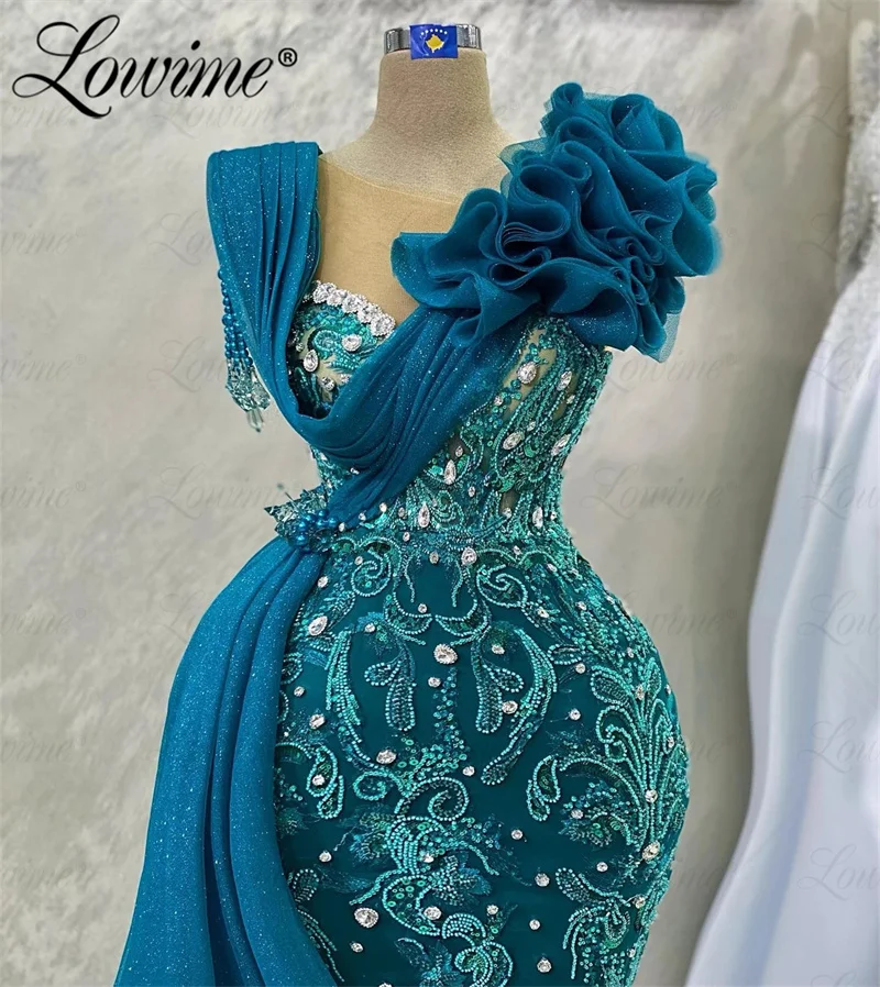 Precioso vestido De fiesta con cuentas, ocasión Formal, cristales personalizados, vestidos De noche De sirena con cuentas, batas De velada árabe De Dubái 2023