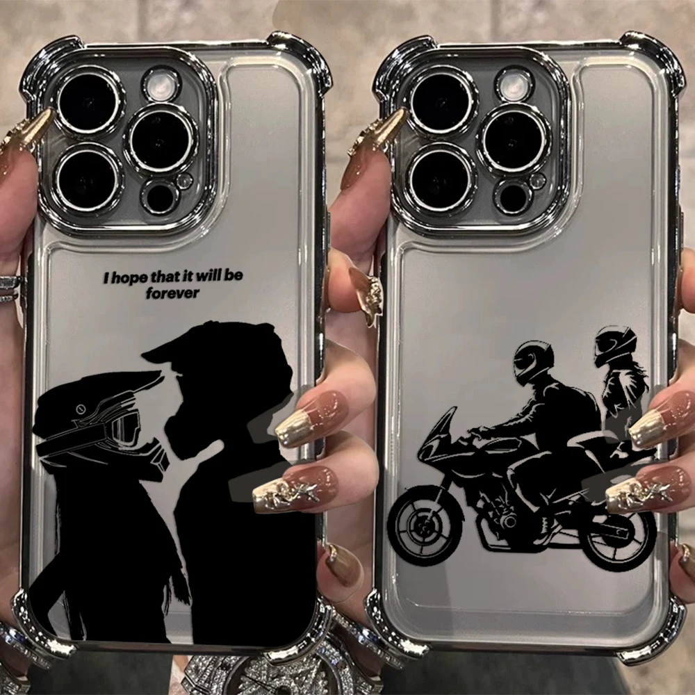 Cool Black & White Motorcycle Couple Phone Case For Samsung A27 A37 A57 A07 A36 A16 A35 A55 A25 A26 A15 A54 A34 A24 A14  4G 5G