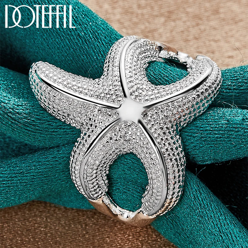 

DOTEFFIL 925 Sterling Silver Big Starfish Ring For Woman Man Fashion Wedding Engagement Party Charm Jewelry