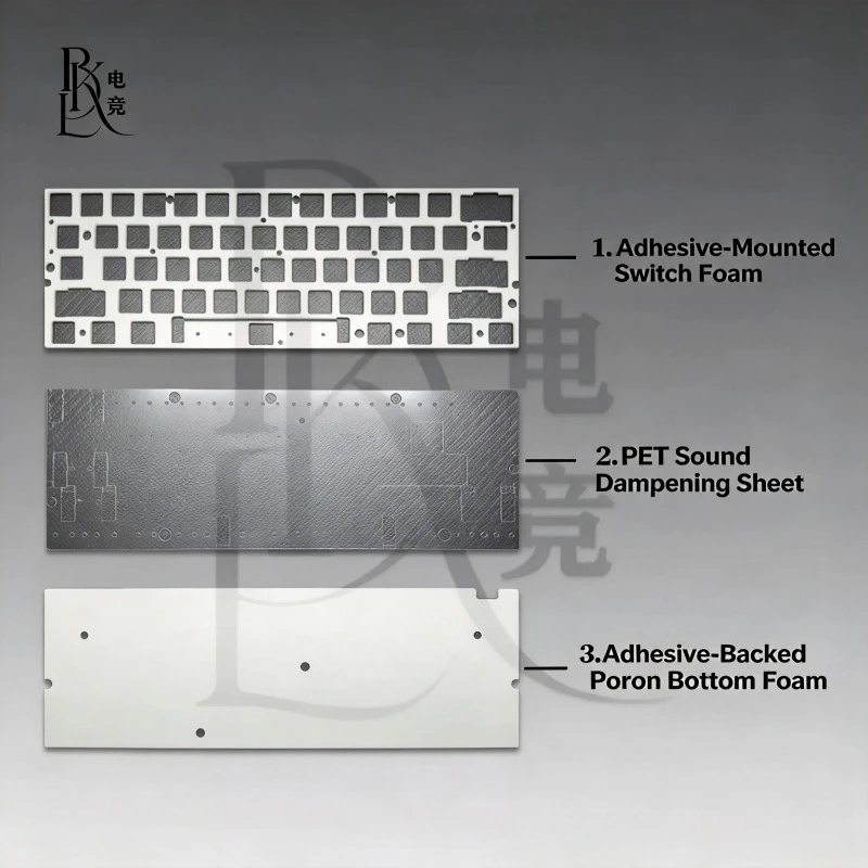 Wooting60v2 60HE/V2/V1 Universal Adhesive Sound Pack Custom Poron ENIG FR4 Positioning Plate for Mechanical Keyboard Accessories