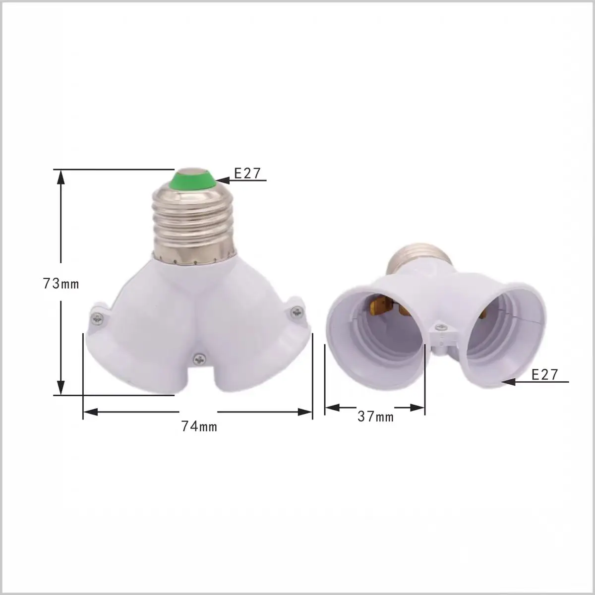 2PCE High Quality E27 to E27 Converter Lamp Holder 2pcs Set for LED Lighting Fixtures