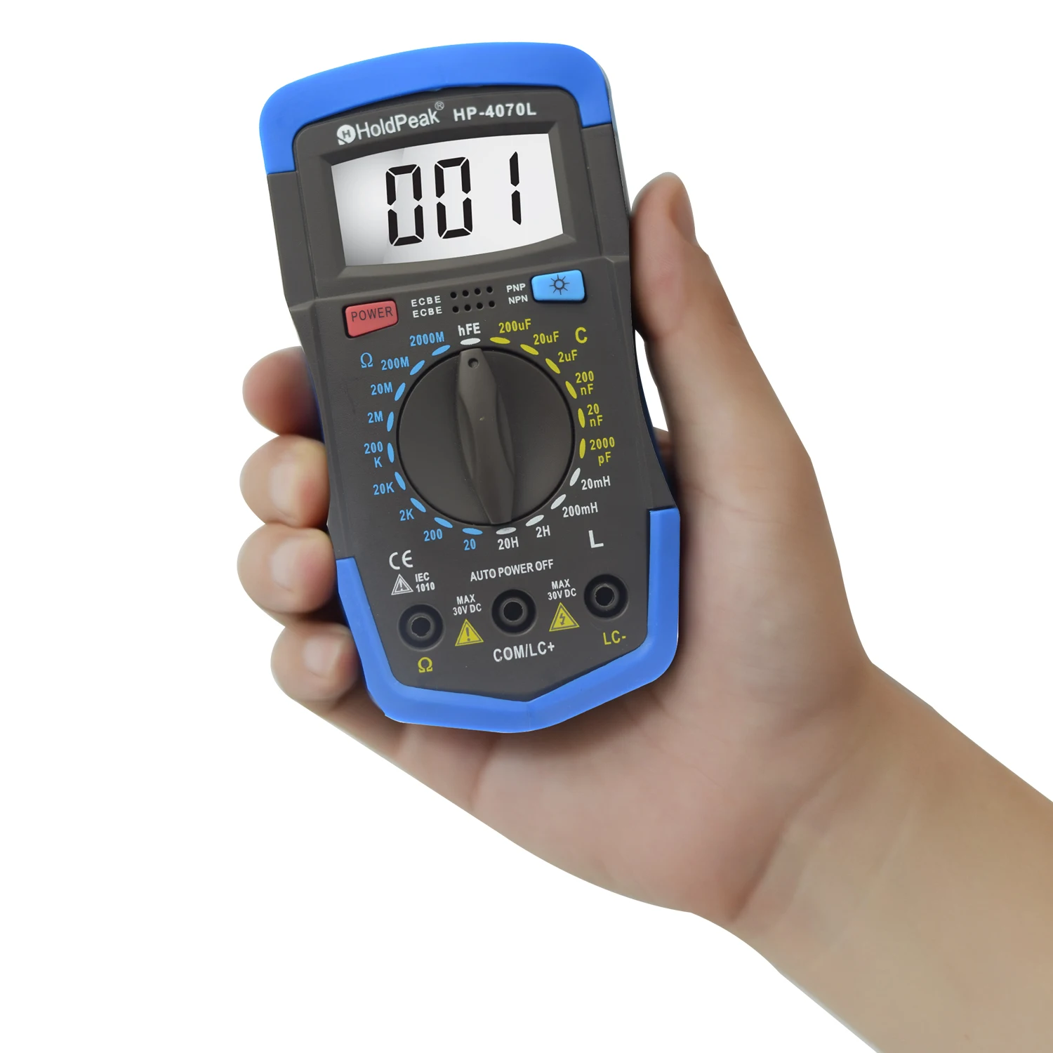 HoldPeak HP-4070L Capacitance Multimeter Digital Inductance LCD Meter hFE Test With Backlight Inductance LCR Meter Repair Tool