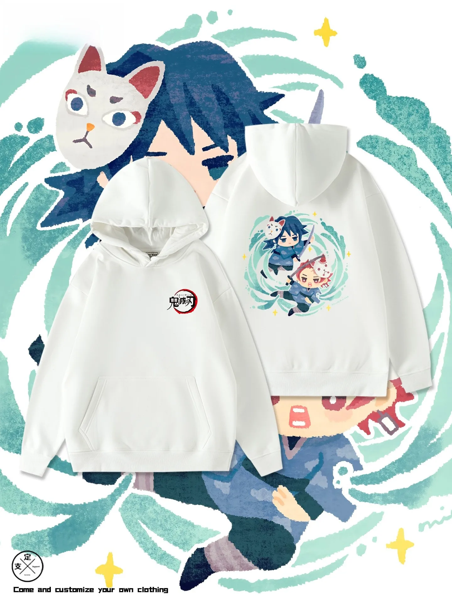 

Rurouni Kenin Casual Hoodie Men's Fce Lined Sweatirt Cartoon Anime Print Comfortable Long Sve Streetwear