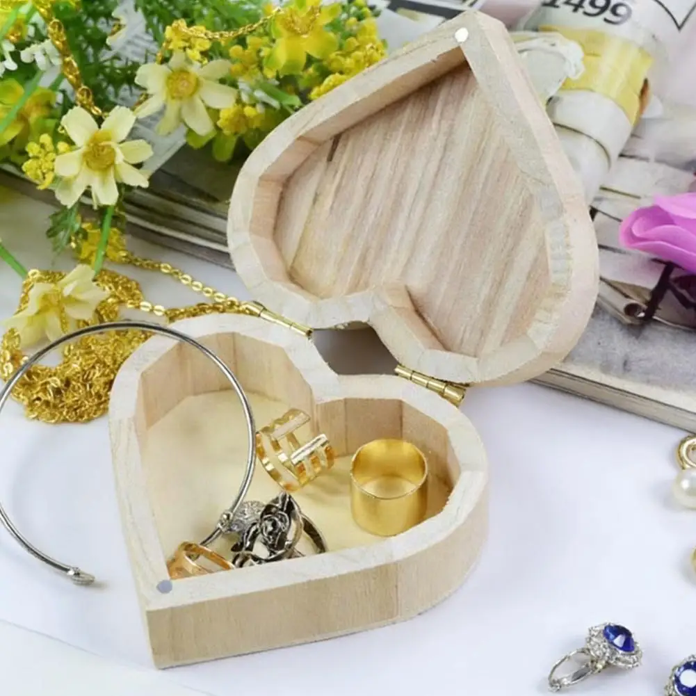 

Деревянные коробки для хранения в форме сердца, шкатулки для украшений, подарочные коробки для свадьбы, контейнеры для хранения в доме, коробки для серег и колец, деревянные футляры для макияжа, подарочные коробки.