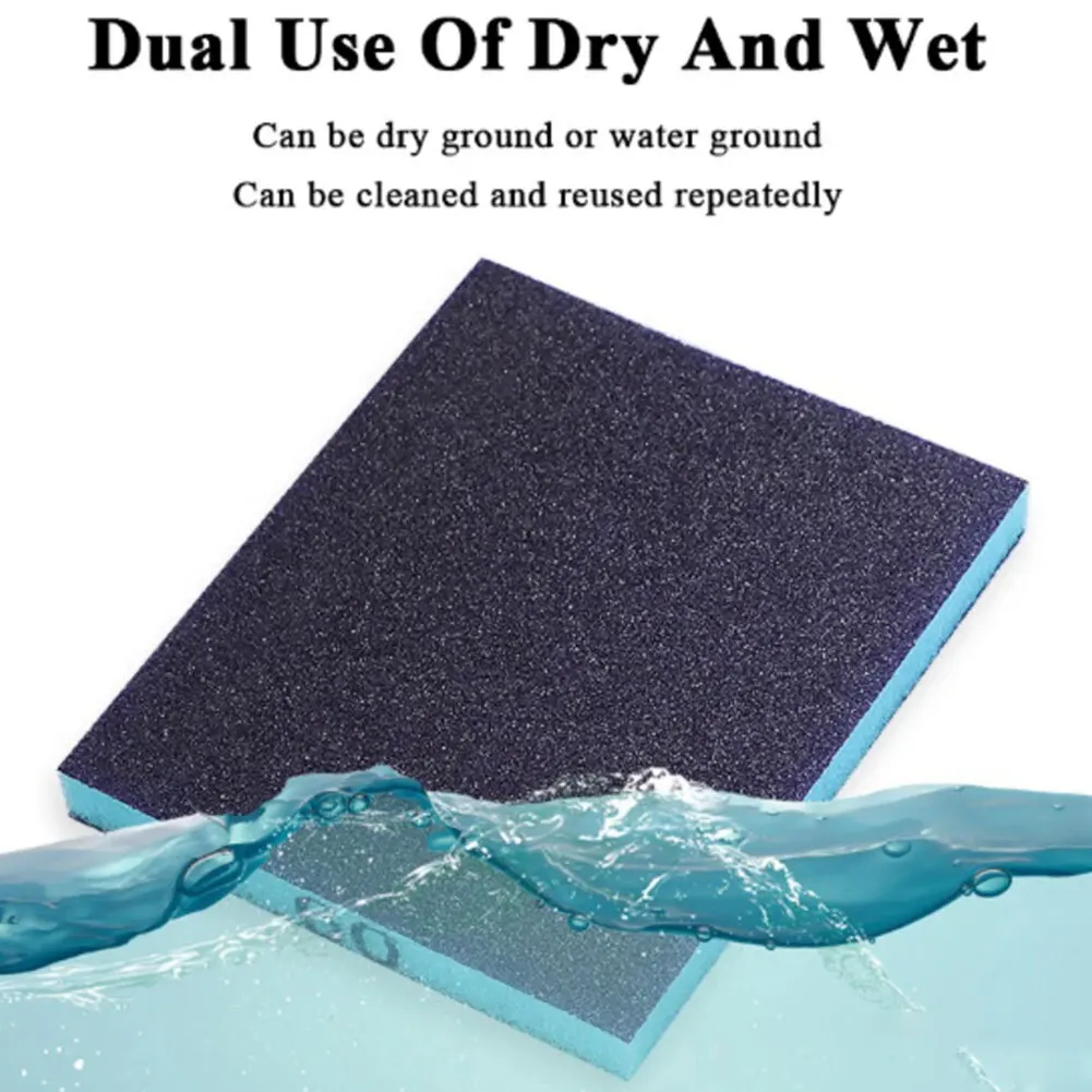 5個 80-220 #   サンディングスポンジブロック 柔軟なサンディングスポンジパッド 湿式/乾式フォームサンドペーパー研磨ブロック アルミナツール