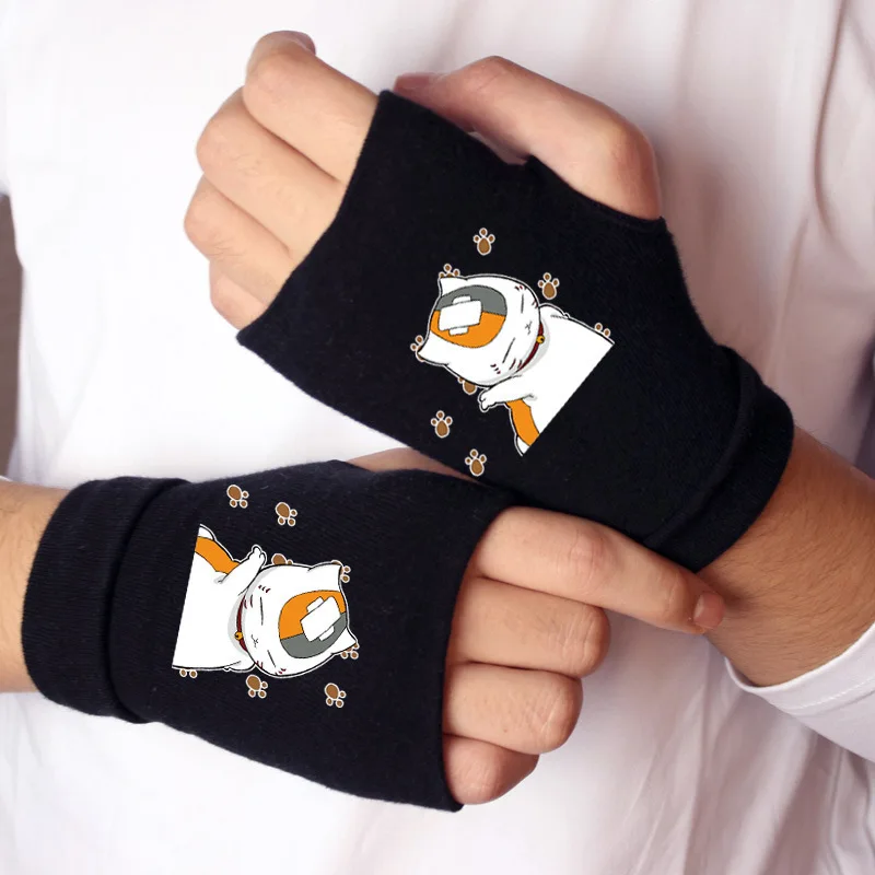 Anime Cartoon Fairy Tail Half Gloves Y2K Spring and Autumn New Warm Gloves Office Typing Half Finger Gloves Gift for Friends