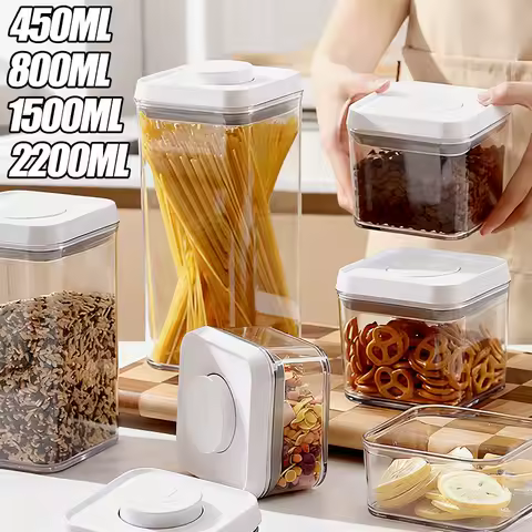 Pop Airtight Cereal Container Clear Food Storage Bin For Flour Sugar Dry Food With Easy Locking Lid Kitchen Pantry Organization