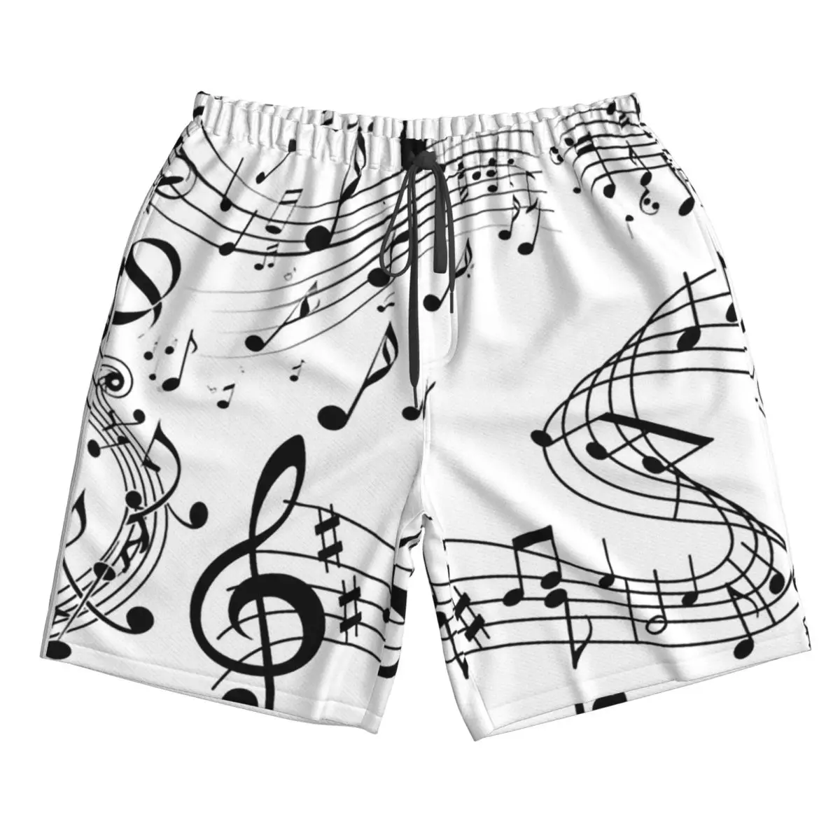 

Abstract Piano Keys With Musical Notes Trunks Beach Board Shorts Casual Quick Dry Swim Summer Men Pants