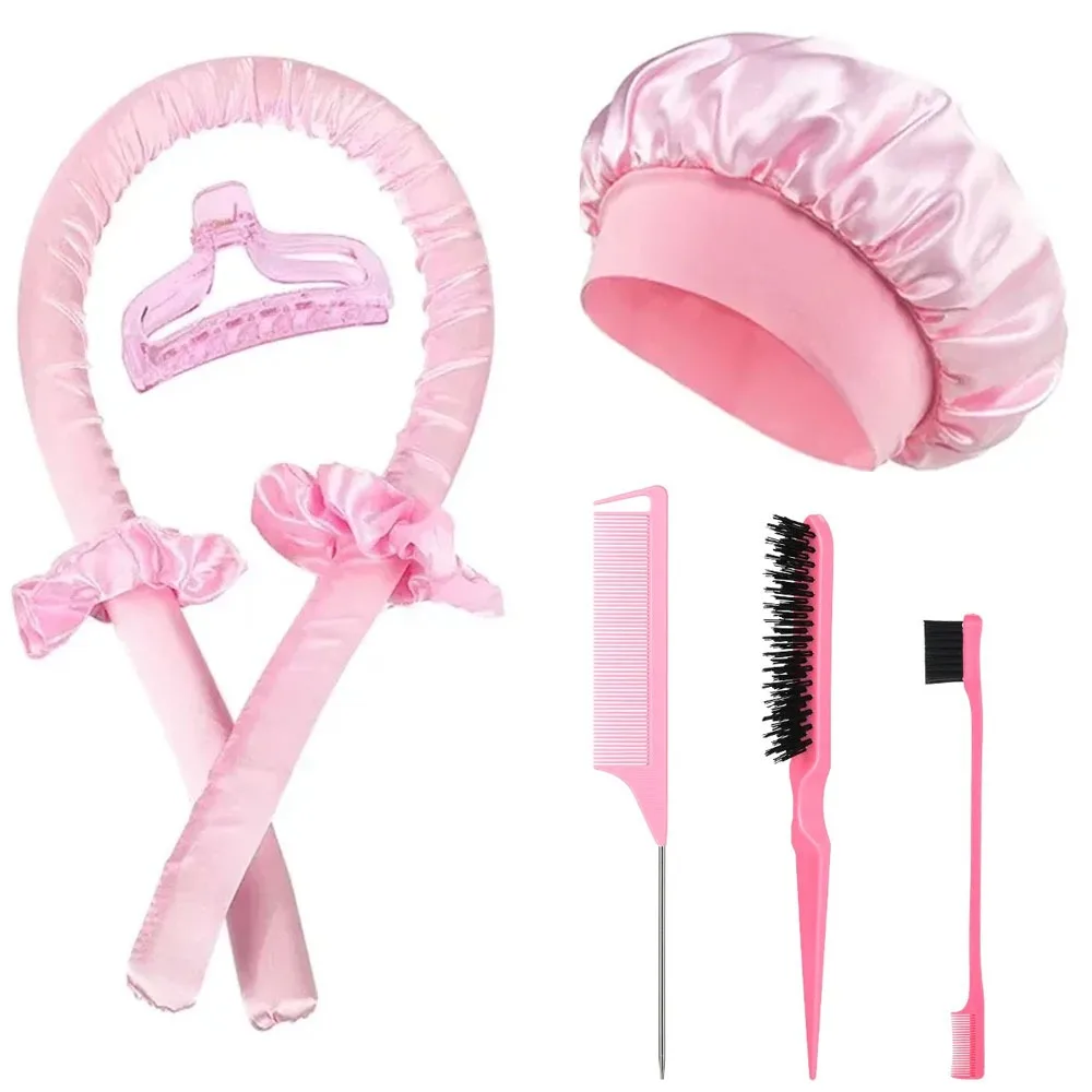 Ensemble de fer à friser sans chaleur, capuchon de nuit, ensemble de rouleaux de cheveux, bigoudis paresseux, bandeau, rouleaux de poils, brosse à poils, outils de coiffure