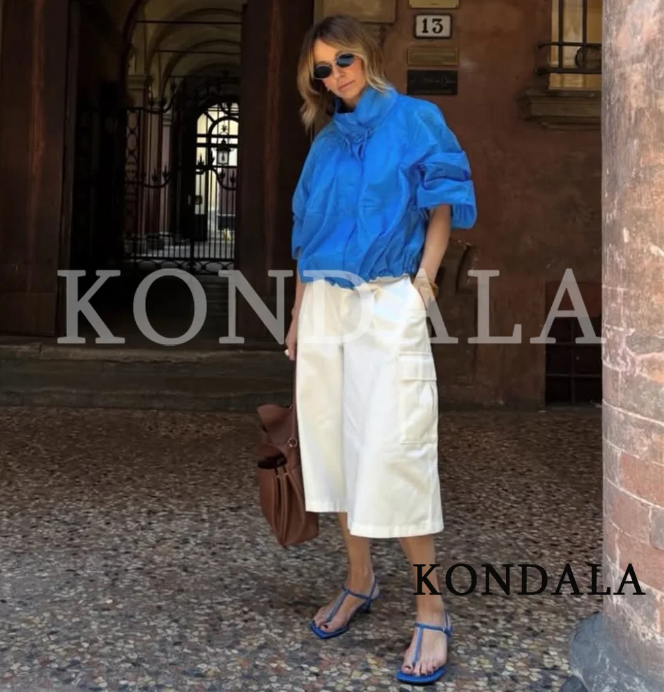 KONDALA Street-Style Stehkragen-Jacke für Damen Minimalistische Lässige Reißverschluss-Jacke Neue 2026 Frühling Sommer Trendige Damenjacken – Detail 4