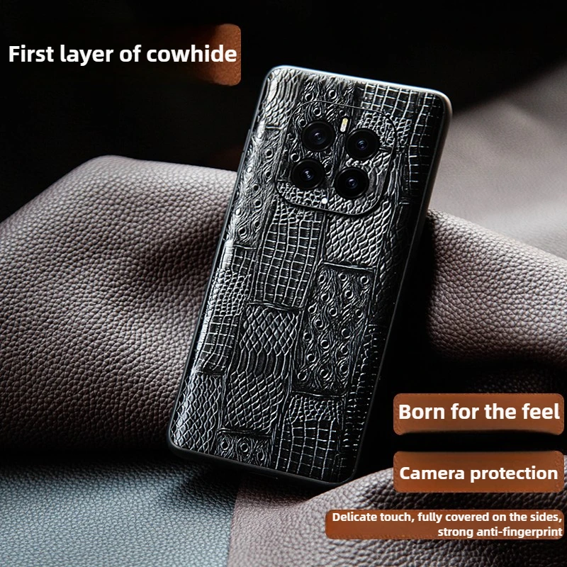 

Чехол из натуральной кожи для Honor GT Pro с мягким краем и крокодиловым узором, страусиный узор, простой ретро-узор для Honor GT