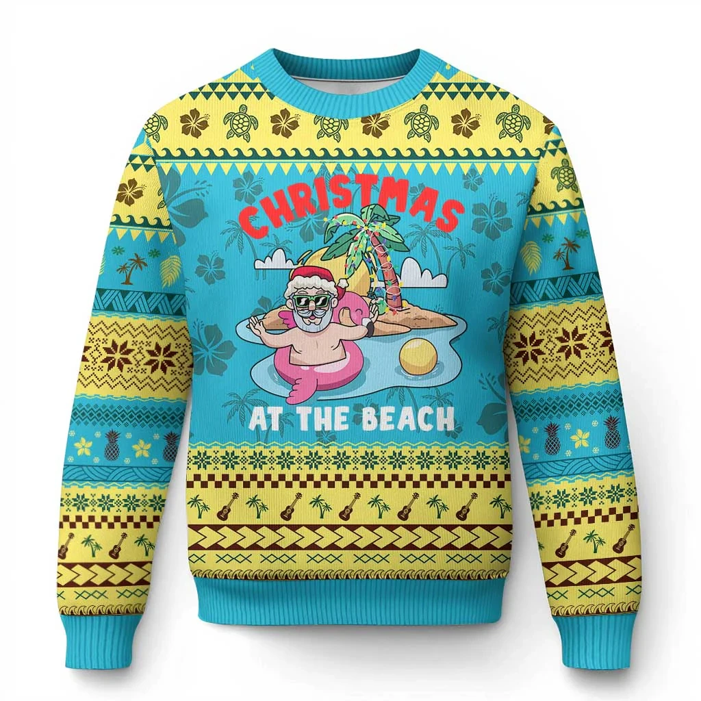 

2026 Hawaii Stlye Funny Christmas Sweater Unisex 3d Santa Ugly Cartoon Clothing Pullover Fun Holiday Jumper Top Xmas Gift Tops