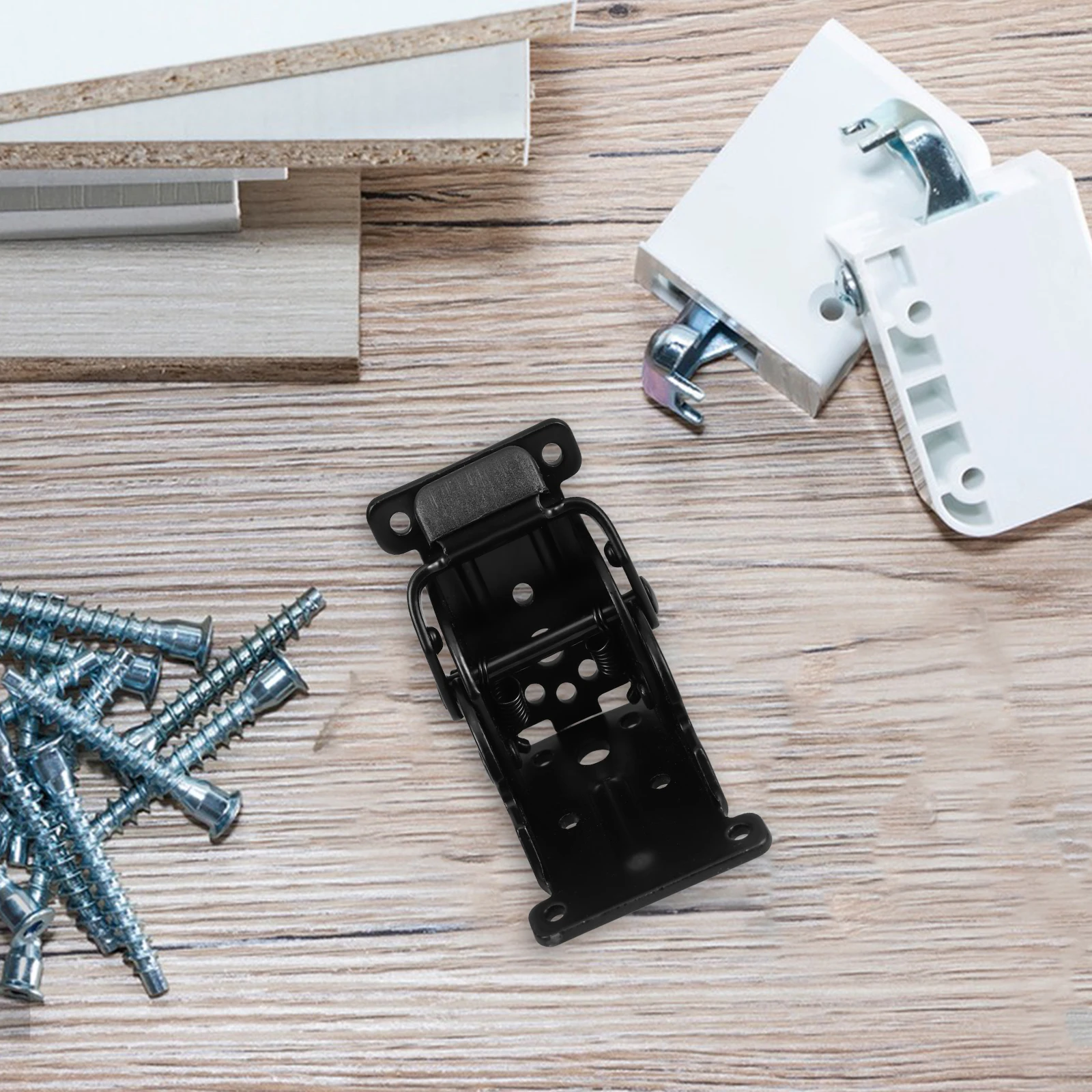 

4pcs Self-Locking Folding Table Leg Hinge Sturdy Black Furniture Hardware Connector Table Chair Bracket Support Suitable