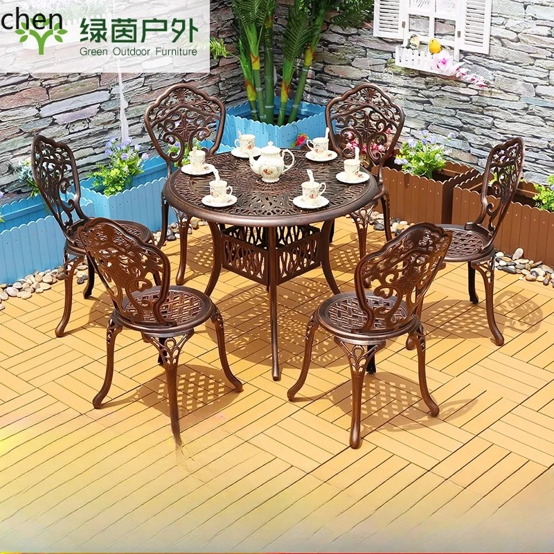 

LXC outdoor cast aluminum table and chair combination set outdoor courtyard terrace open-air garden home