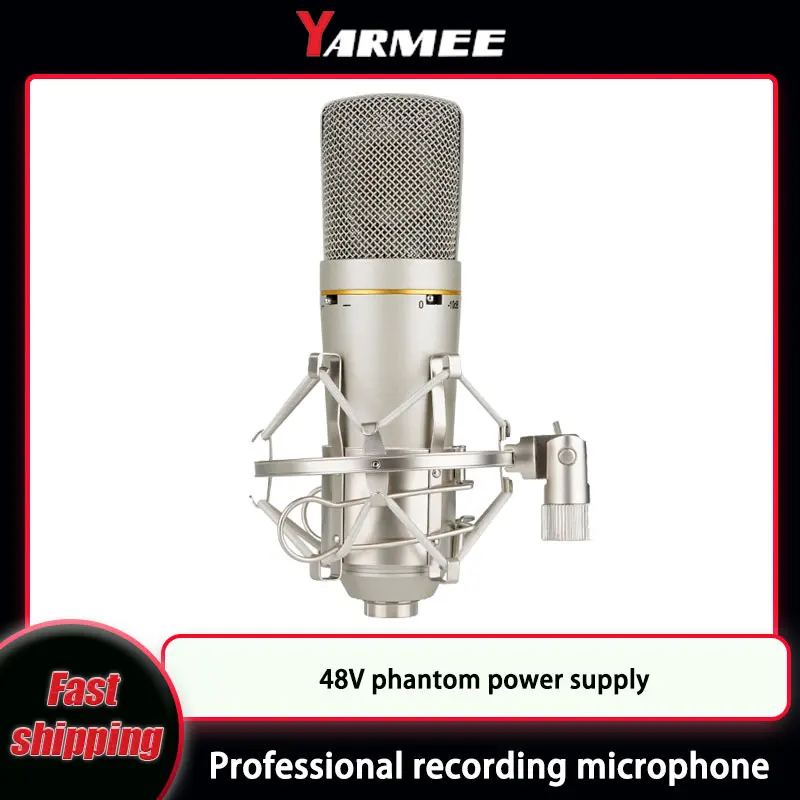 

YARMEE XLR Professional Recording studio Condenser microphone Vocal Singing Game Live Noise reduction Computer Dubbing Equipment