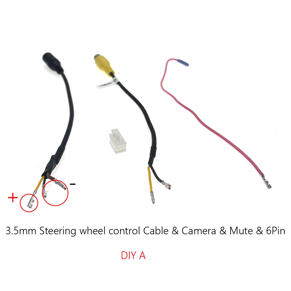 4 6 Pin DIY Car Radio 3.5mm Steering Wheel Control Audio AUX RCA Camera Video Input SWC Adapter Cable For Android Navigation