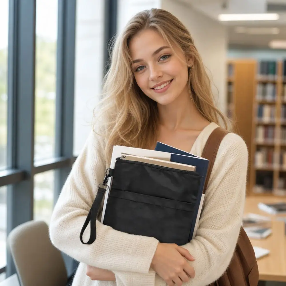 with Zipper Book Sleeves Lightweight Stain-resistant Book Covers Water-resistant Portable Book Carry Case