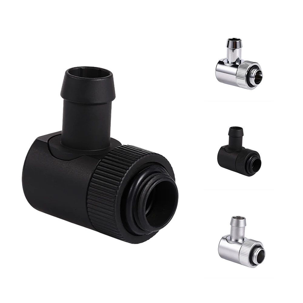 

Shyrrik 90 Degree Rotate Liquid Fitting for 10*16mm Soft Tube G1/4" Thread Copper Elbow Adapter Water Cooling Brass Connector