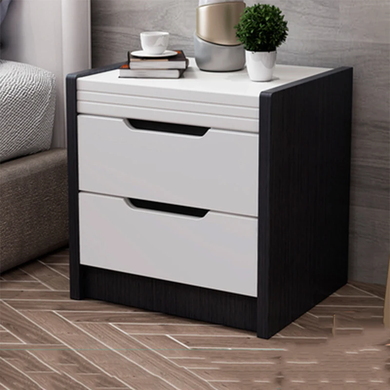 Nordic Modern Black Bedside Cabinet Mini Packaged Multi Storage Simple Bedroom Nightstand Side Table