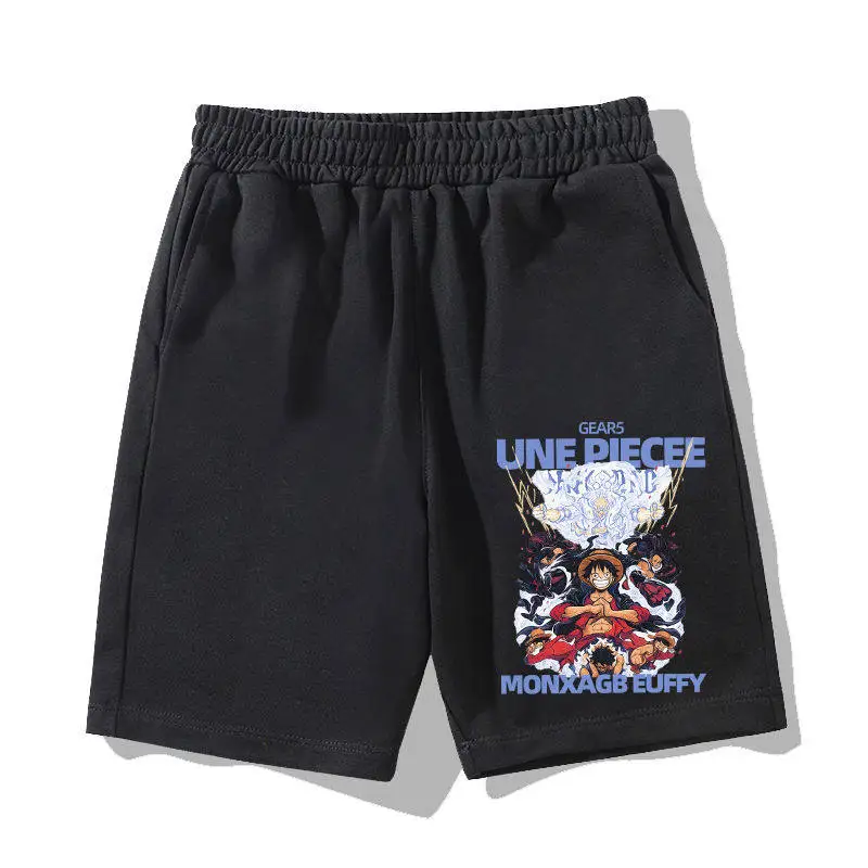 

Шорты One Piece для мужчин - с принтом Луффи и Сосуке, 100% хлопок, унисекс, новинка лета 2026, дышащие, комфортные
