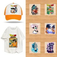 Dragon Ball Patches Clothing Heat Transfer Stickers Anime Son Goku T-Shirt Ironing Patch Decals Stickers DIY Clothes for Kids