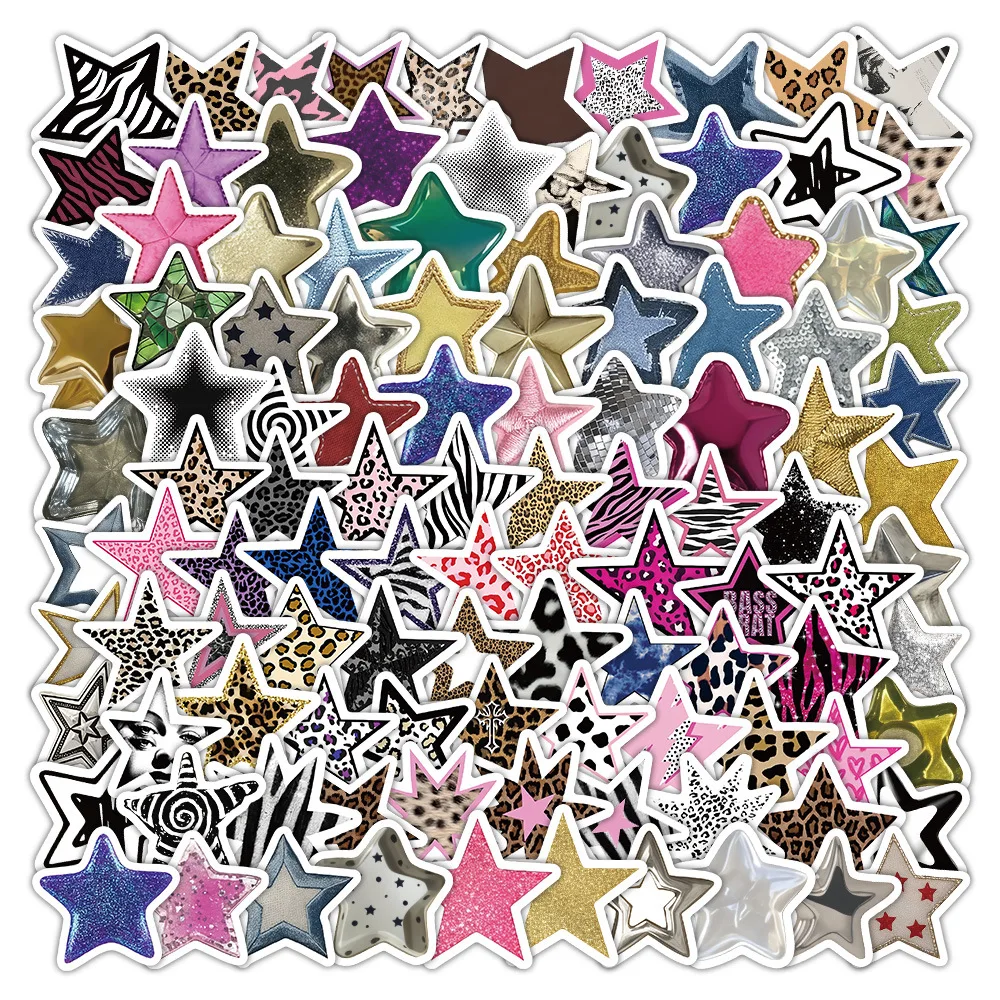 Korean-style Instagram aesthetic 110-piece Y2K star stickers, creative doodle star stickers for decorating suitcases