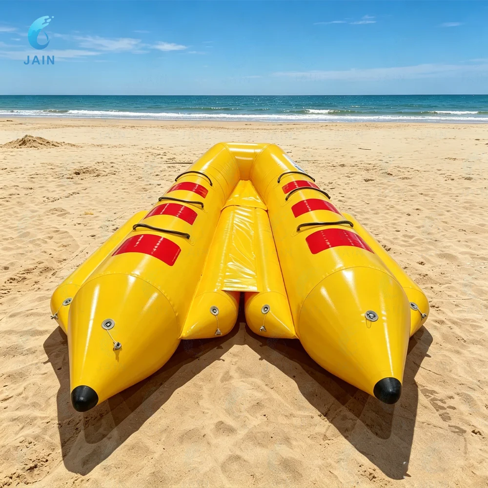 Bote Inflable Tipo Banana de PVC para 6-10 Personas, Juego Acuático, Instalaciones de Entretenimiento Acuático Inflables Premium, Parque Acuático Marítimo