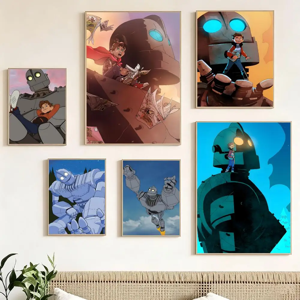 Cartoon T-The Iron Giant Poster Pegatina artistica HD autoadhesiva impermeable para salon dormitorio