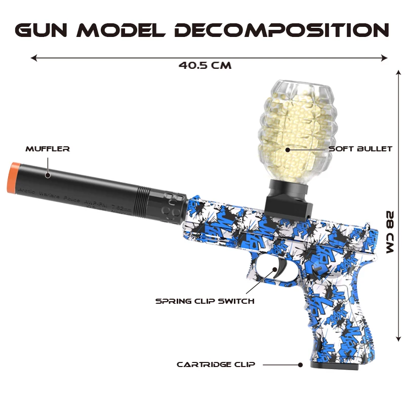 2026.Toy gun G18, elektrisch speelgoedpistool voor buiten, sportschieten, zachte kogelschieten, zomerwaterpolo, speelgoedinteractie