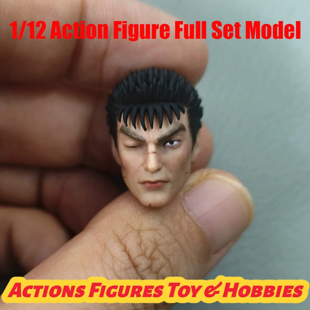 [Set Completo] BROTOYS LR012 1/12 Figura de Acción Coleccionable de Anime, Guerrero Berserker Negro, Guts, Soldado Masculino, 6 Pulgadas