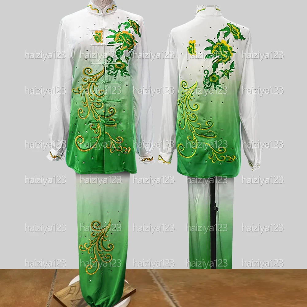 

Одежда для тай-чи с вышитыми цветами, костюм для выступлений тайцзи, униформа ушу, одежда для кунг-фу, одежда для мужчин и женщин, взрослых, детей, мальчиков и девочек, унисекс