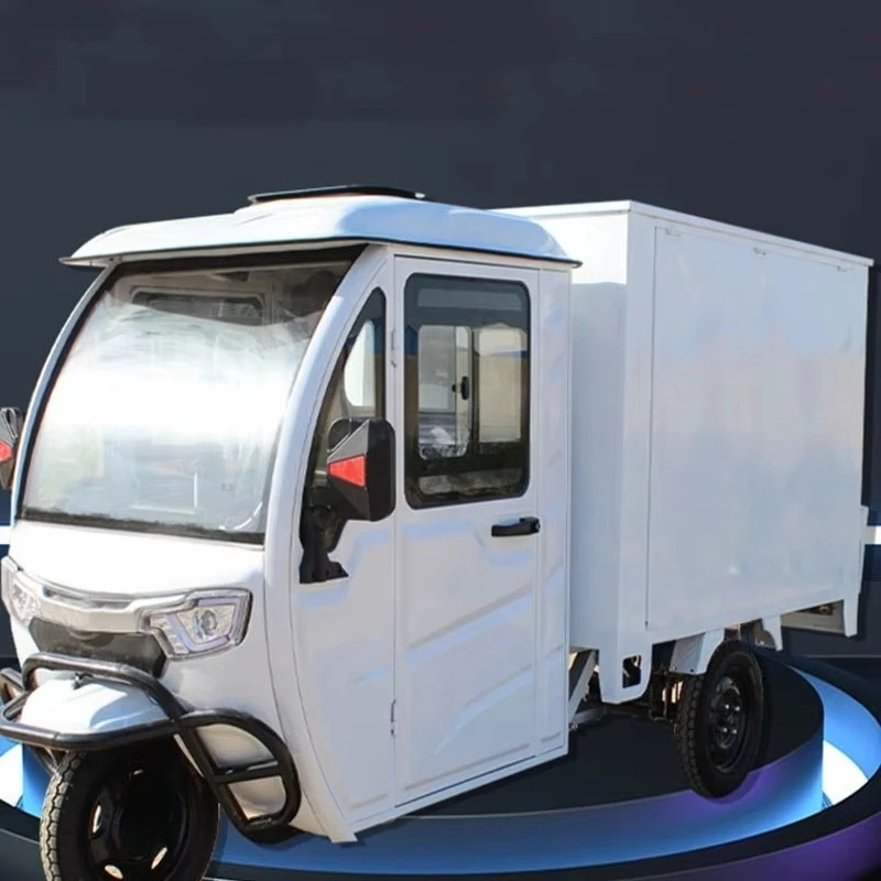 Wholesale Electric Trike Tricycle Elderly Panel Electric Tricycle 1.5Kw 2.5Kw 3Kw Food Truck Drivable  Cart Umbrella