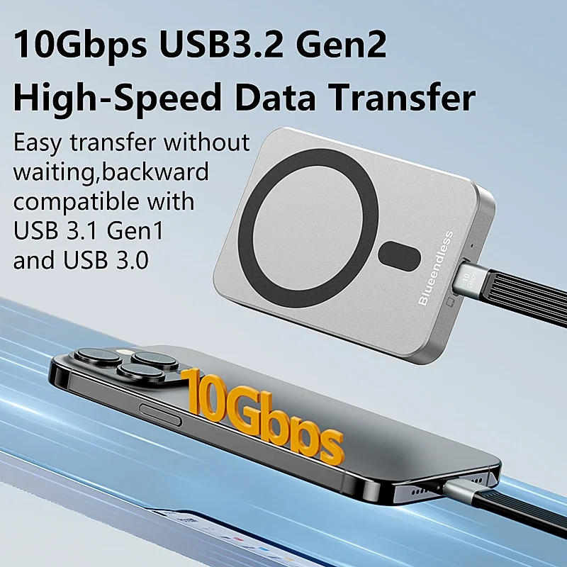 Magnetic 2230 2242 2260 2280 M.2 NVME SSD Enclosure Type C USB C DockingStation Hub with 4K 60Hz HDTV PD 100W