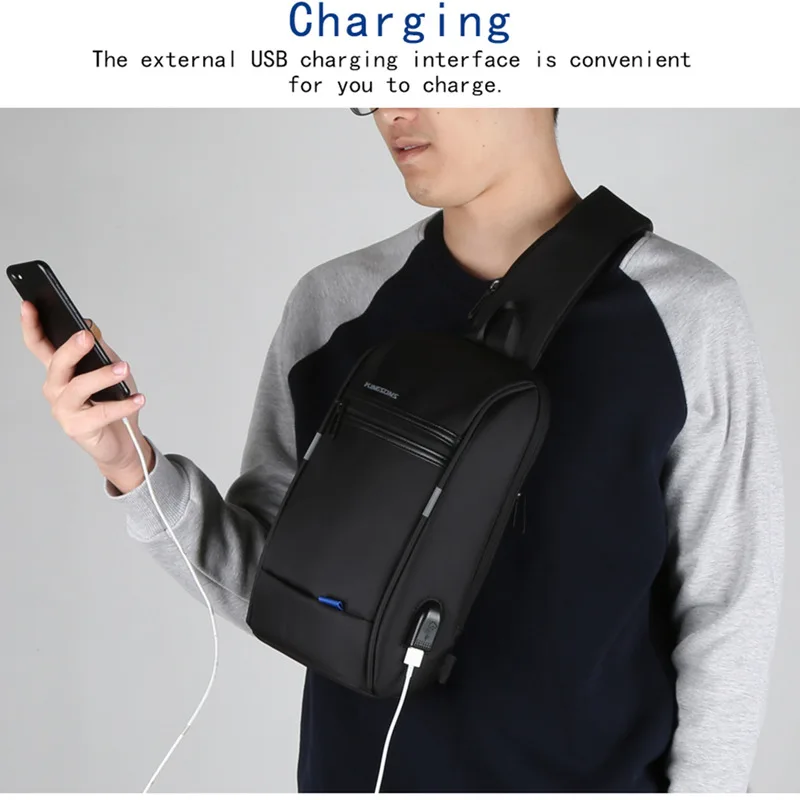 Imagem -06 - Kingsons Mochila Peito Impermeável para Homens Casual Crossbody Bolsa Ombro Único Viagem de Lazer 101