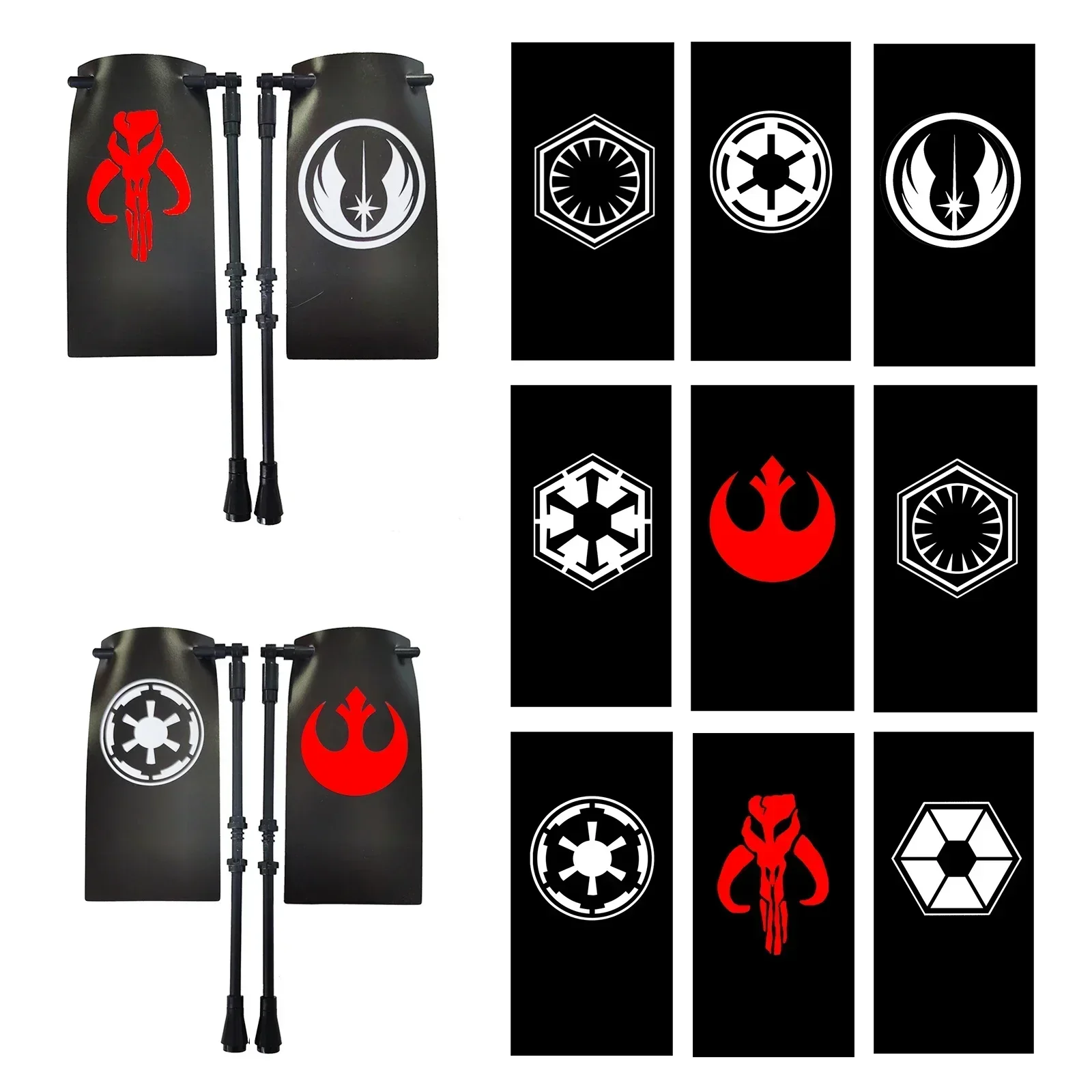 Big Flag Cape for Planet Warfare Space Figure Galactic Empire Flag Republic Commando Alliance Flags Building Block Toy