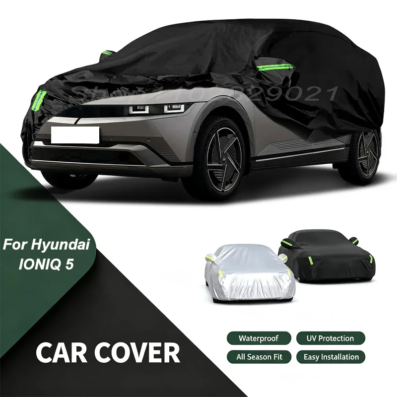 Car Cover For Hyundai IONIQ 5 Waterproof Dustproof Outdoor Protection, UV Snow Sun Resistant Auto Exterior Cover Car Sunshade
