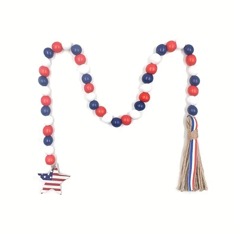 Handmade Multicolors Bead Tassels Independence Day Wreath Home Decors